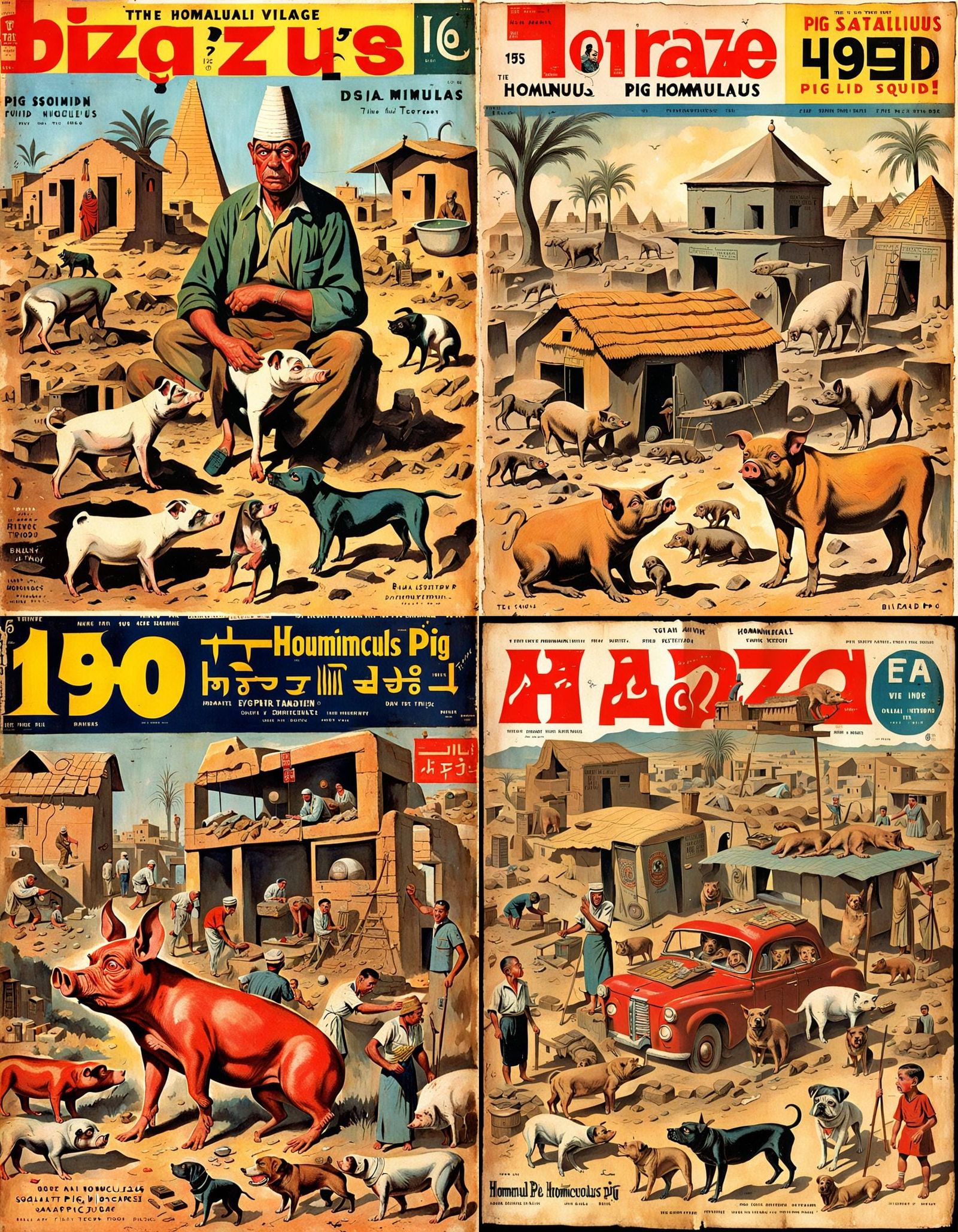 Bizarre 1950s Magazine Cover: Egyptian Village Terror