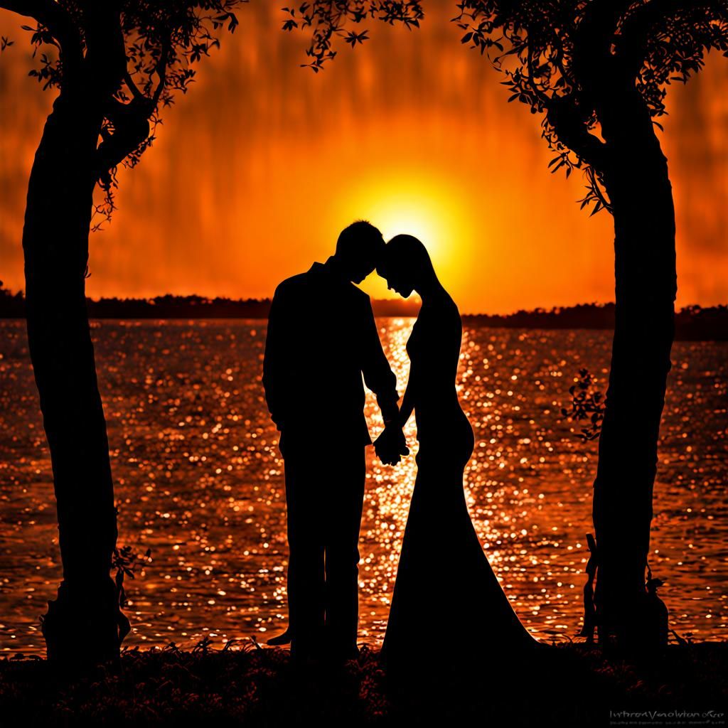 Passionate Embrace at Sunset: a Photographic Masterpiece