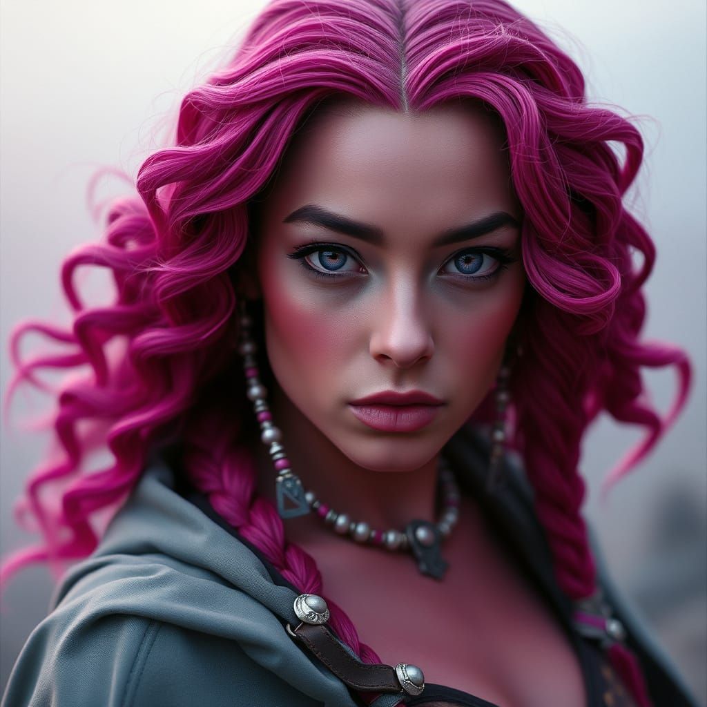 Zeltron Female with Pink Skin and Violet Eyes