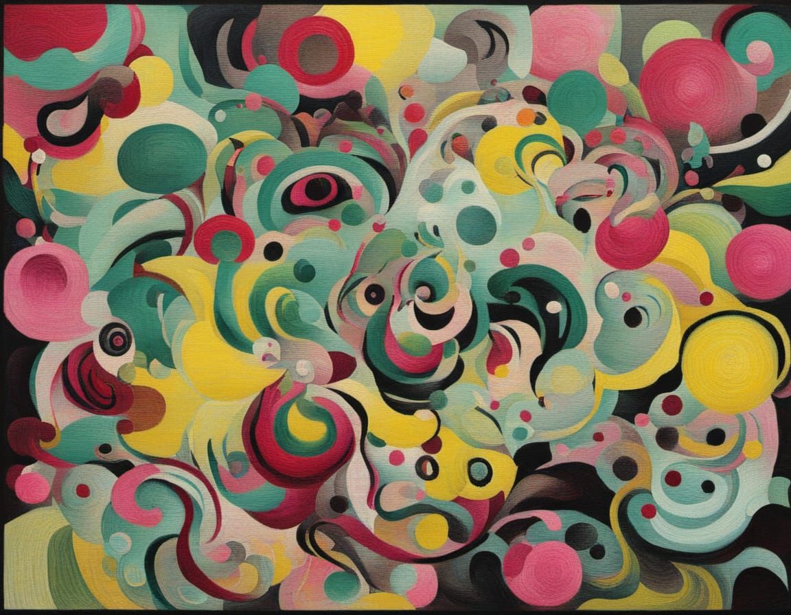 Abstract Surrealism Painting with Vivid Colors