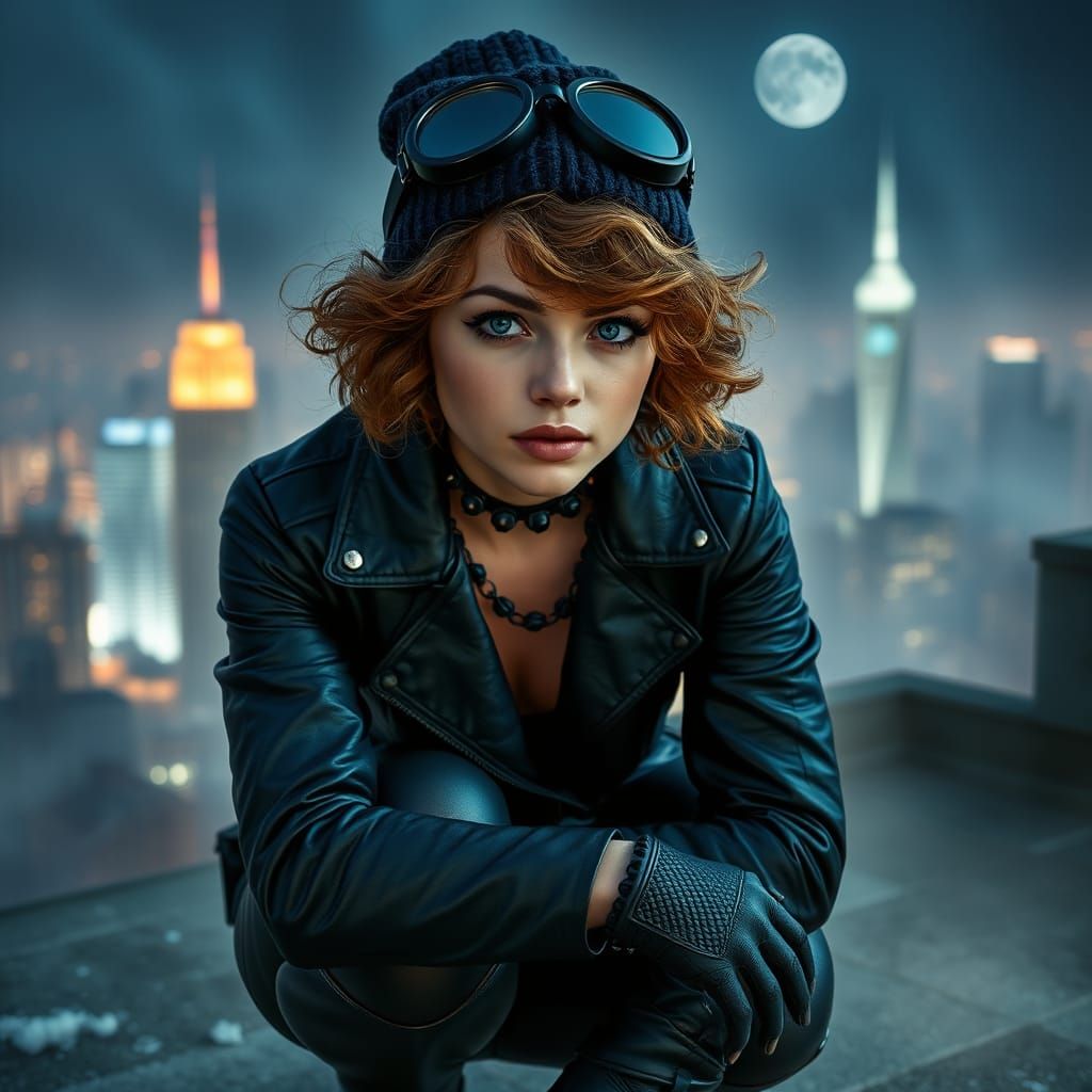 Gotham's Enchanting Vigilante in Whimsical Hyperdetail