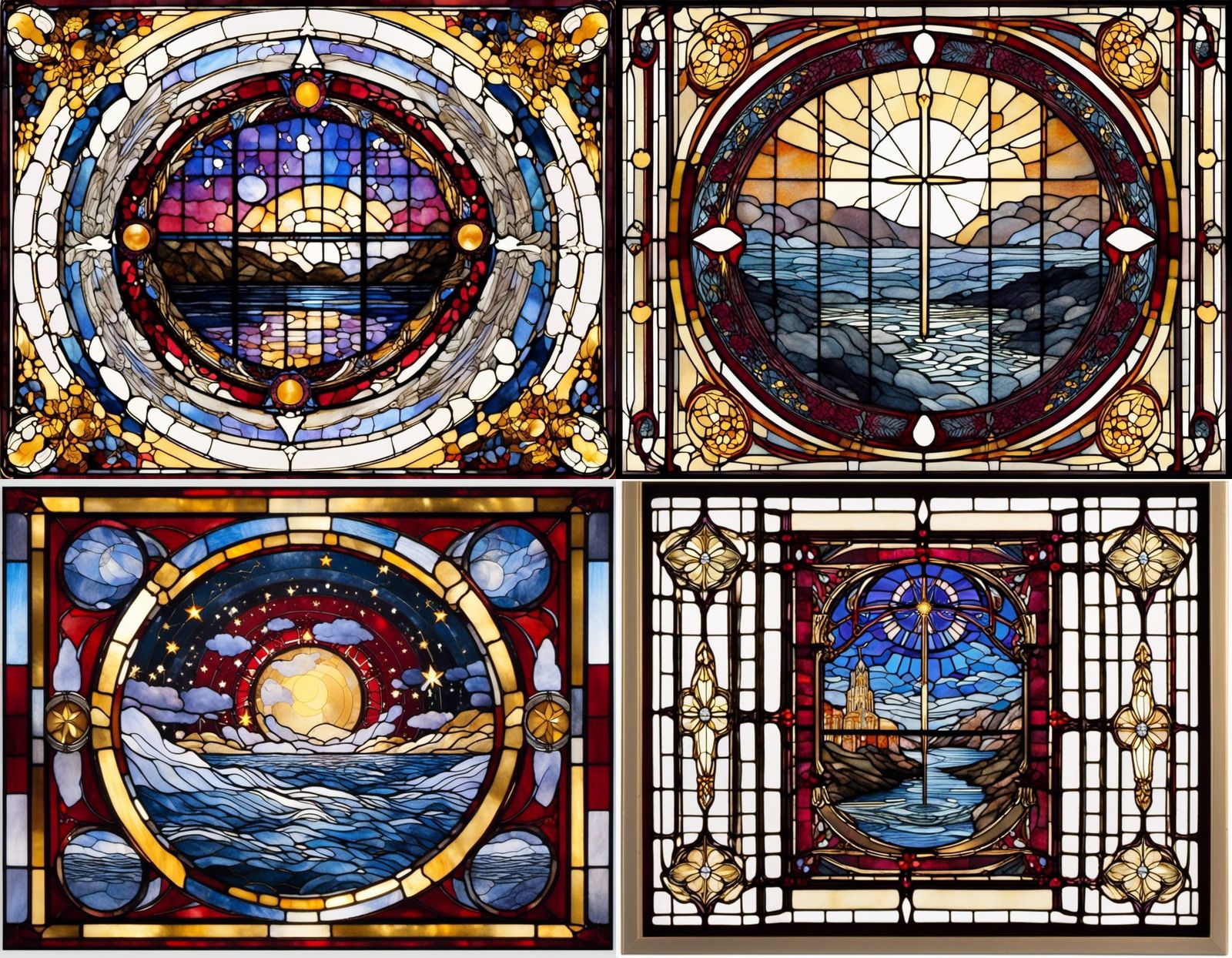 Stained Glass Window: Flowing Water to Abyss