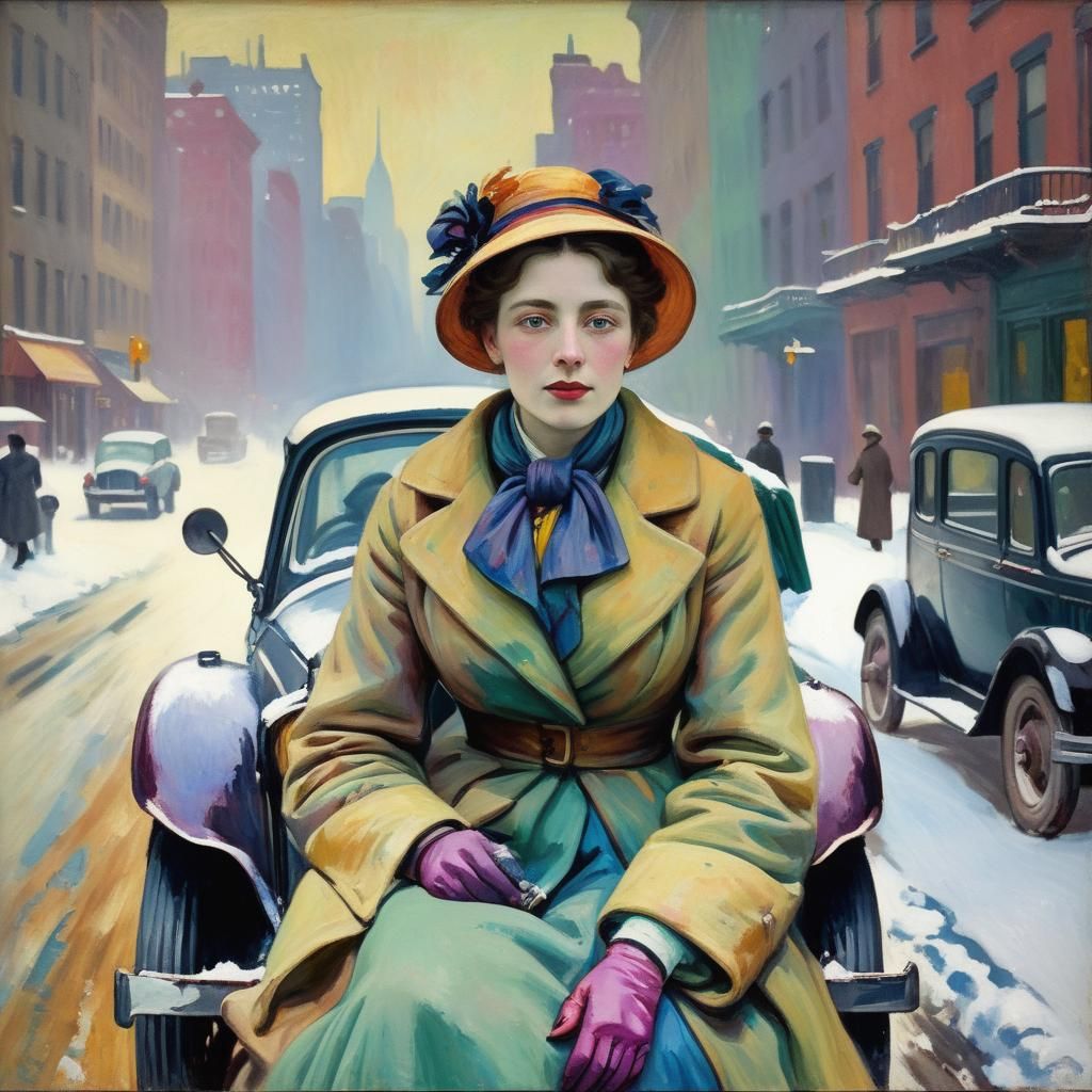 Mary Anderson's Invention: Fauvist Portrait in Snowy New Yor...