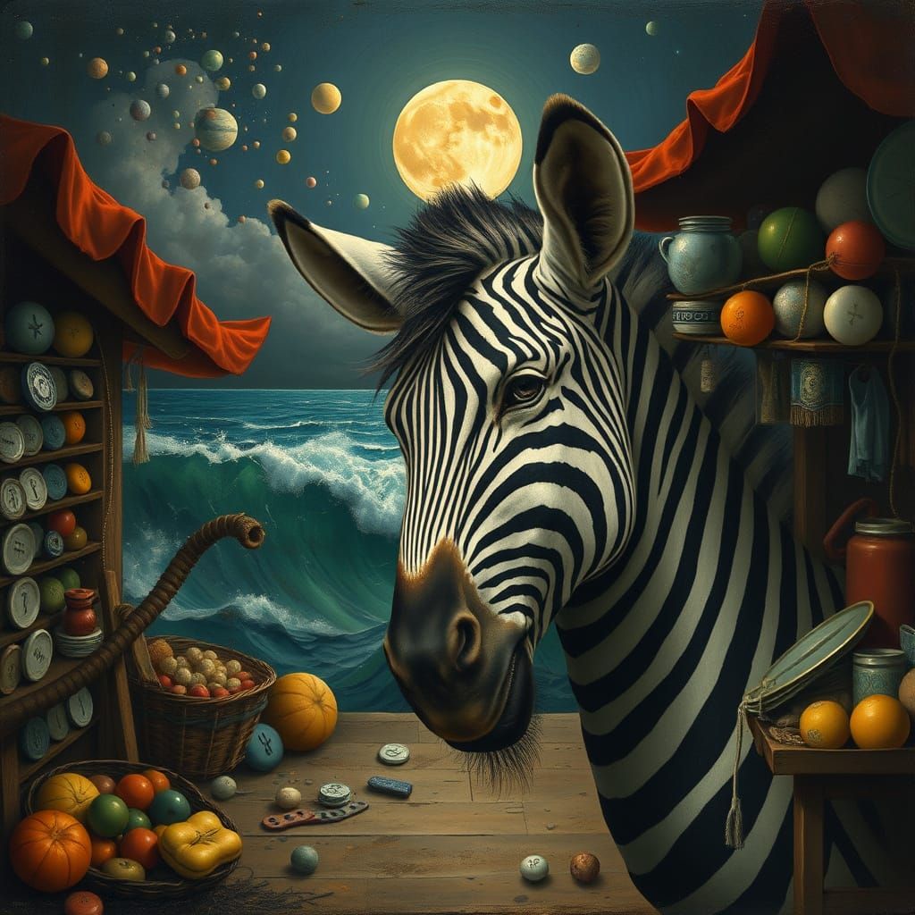 Surreal Flat Earth Scene in Hyperrealistic Splash Art Style