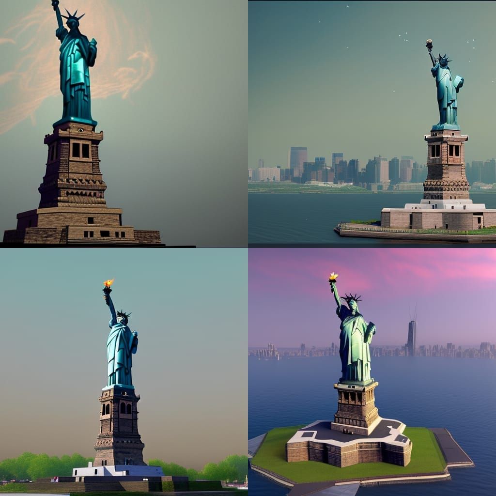 UFO over Statue of Liberty: Detailed Matte Painting