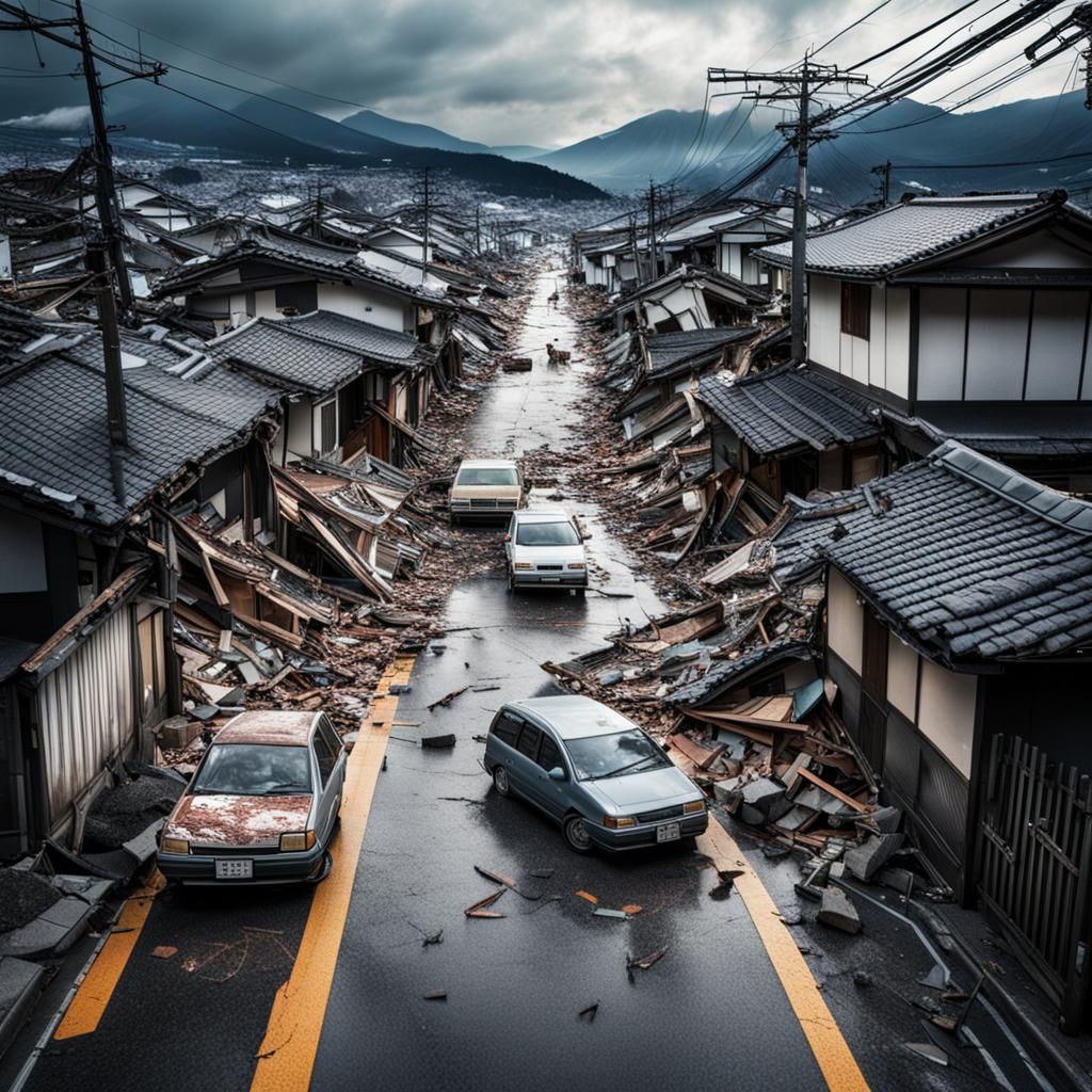 Earthquake in Japan: Hyperrealistic Disaster Scene