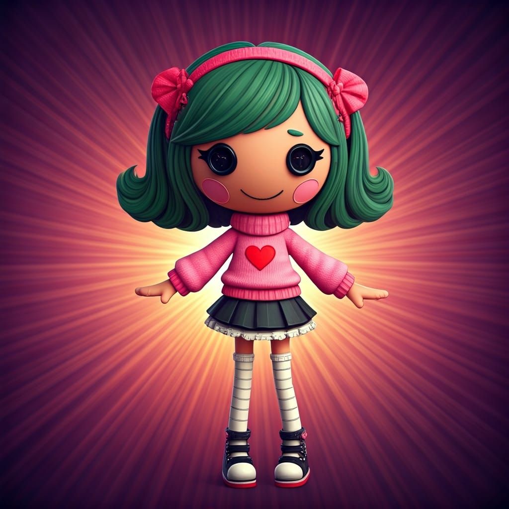 Lalaloopsy Character in Pixar-Inspired 3D Digital Art