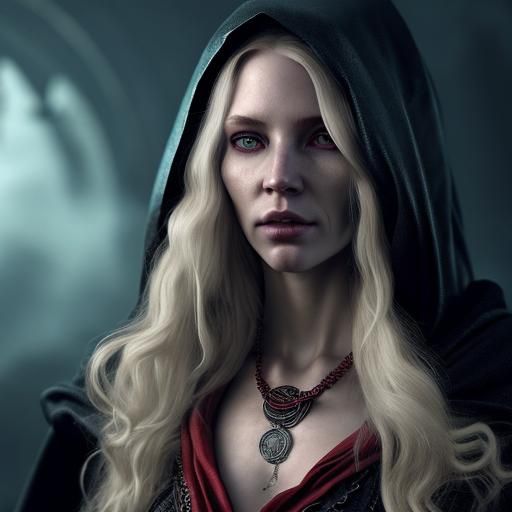 Sorceress with Red Gem: D&D Concept Art