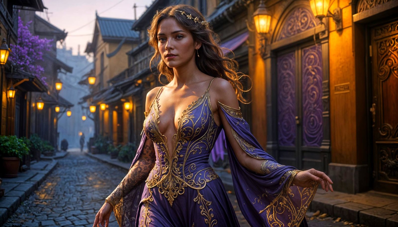 Pretty Woman in Dark Fantasy Attire