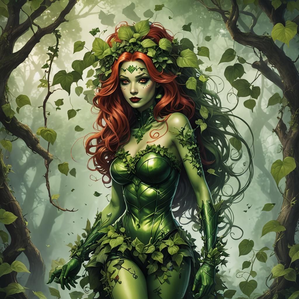 Libra Woman as Poison Ivy Digital Art