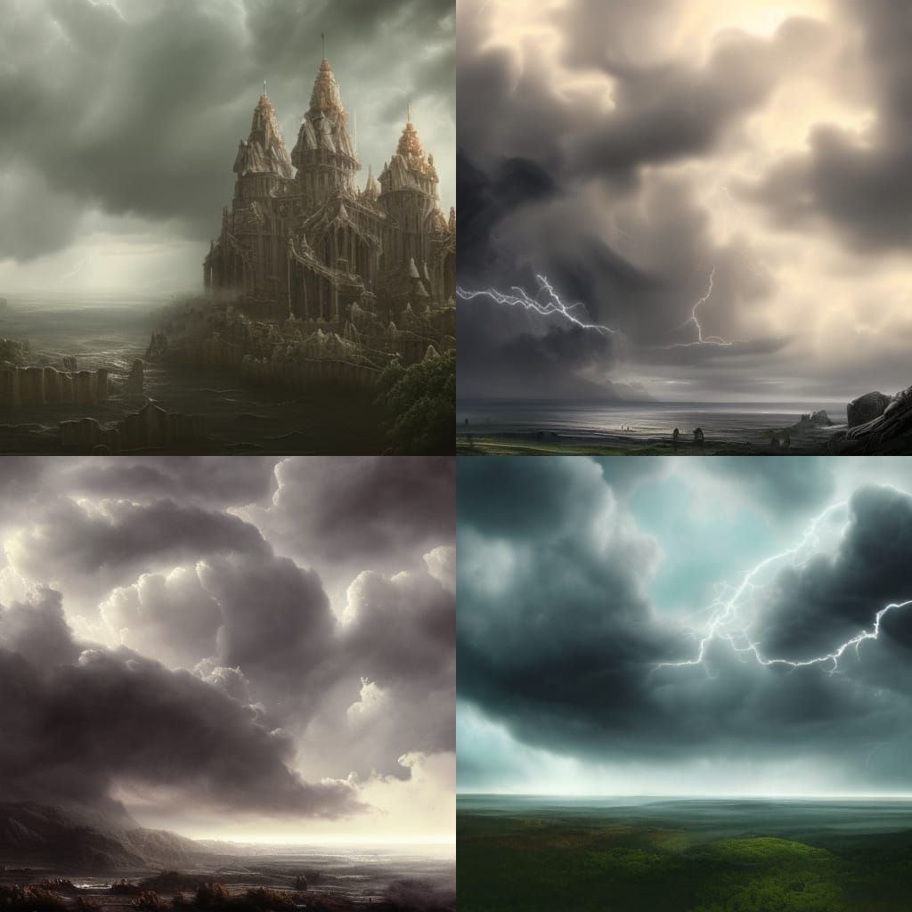 Dramatic Storm Clouds in Digital Matte Painting