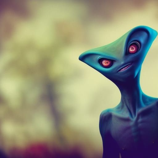 Sharp Photo of a Sped Alien with Bokeh