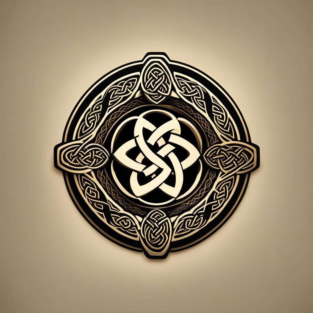 Celtic Infinity Symbol Logo Dissolving into Fragments