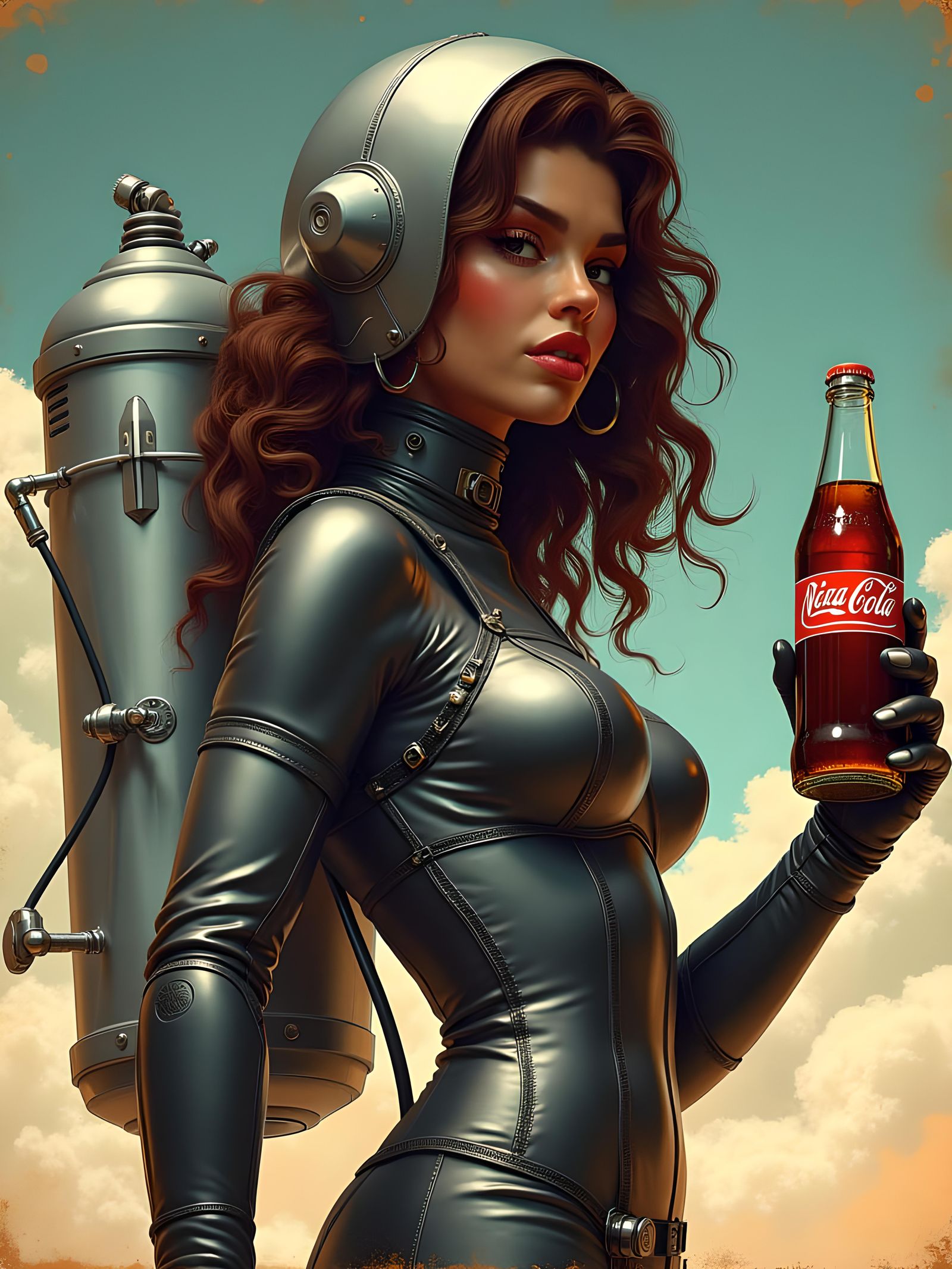 Nuka Cola Girl in Vintage Retro Pinup Style