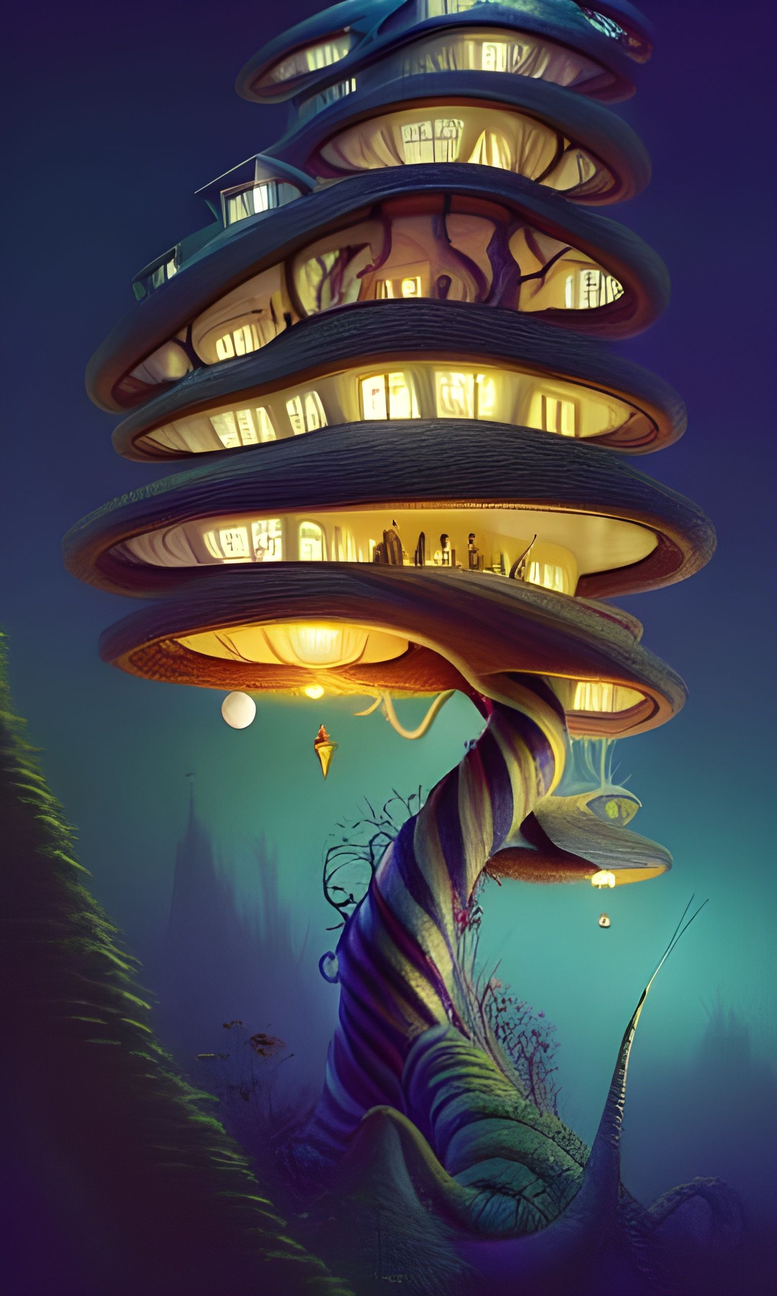 Magical Dr. Seuss Treehouse Illustration