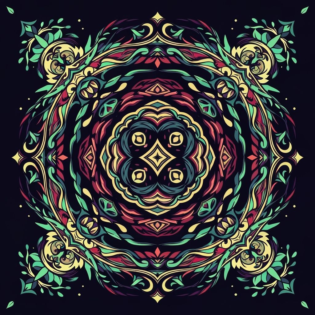 Cartoon Fantasy Tapestry Design in 4K