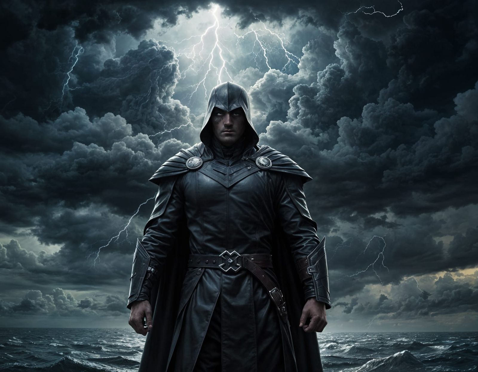 Weather-Controlling Villain Surrounded by Thunder Clouds