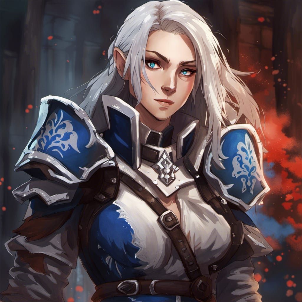 Anime Style Dragon Age Rogue with Blood Splash