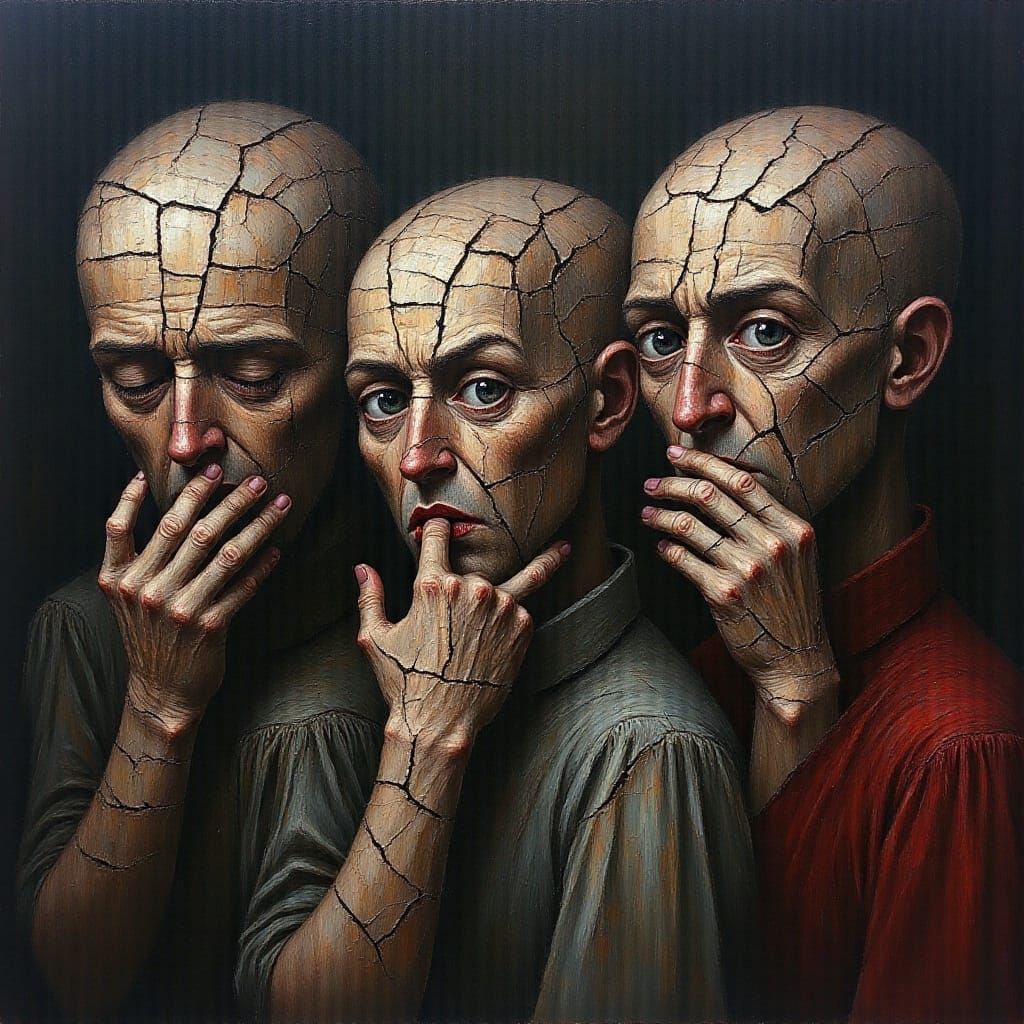 Macabre Fairy Tale Characters as Oil Painting