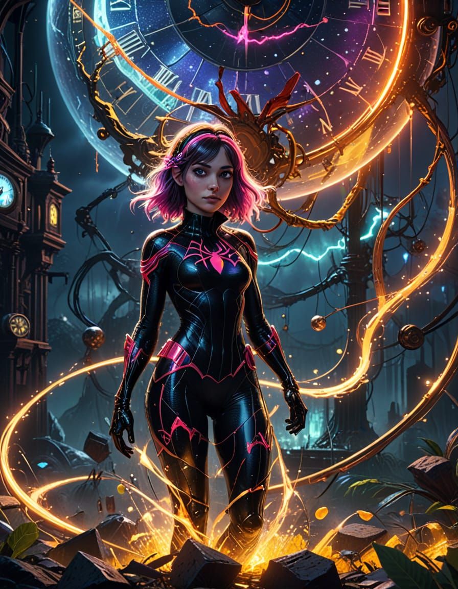 Gothic Horror Comic of a Girl Disguised as Spider Gwen in a ...