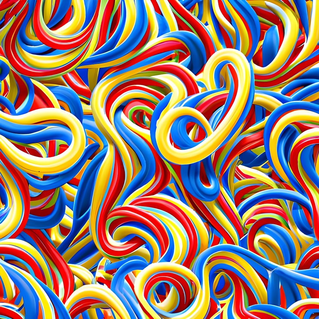 Vibrant Seamless Pattern of Colorful 3D Swirls