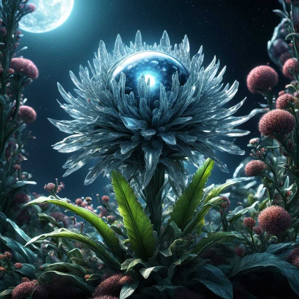 Crystal Planet Blooms in Cosmic Garden