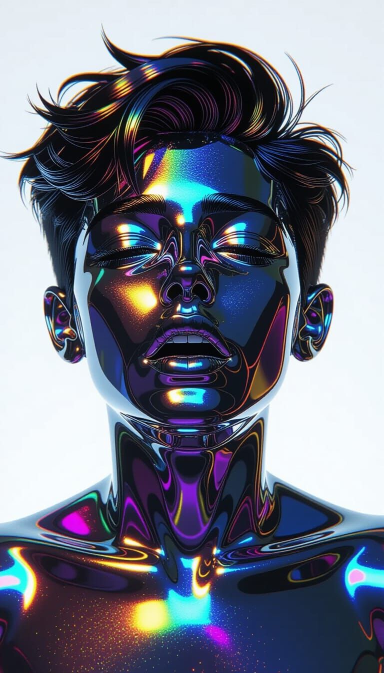 Rainbow Crystal Boy Making Silly Face