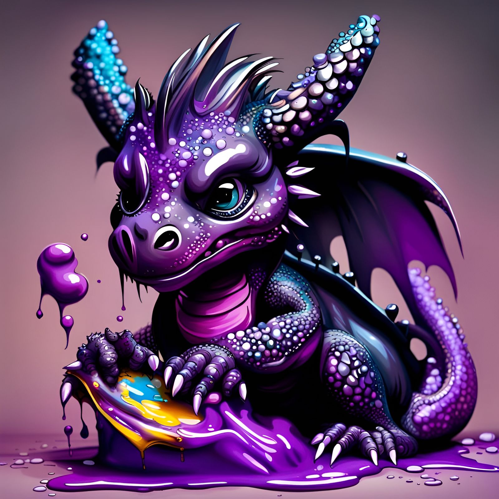 Baby Dragon Creates Graffiti Street Art