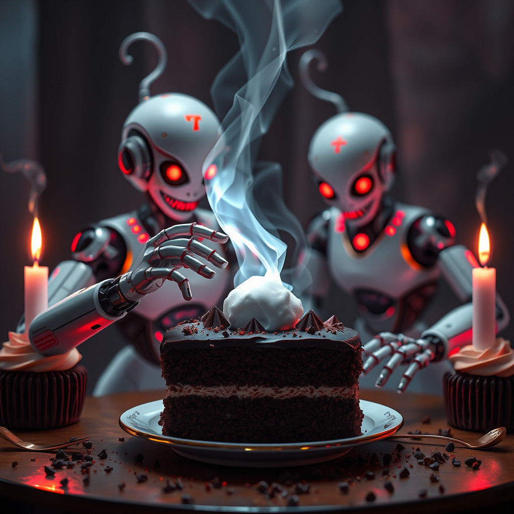 Robot Wisps Discover Death by Chocolate Cake