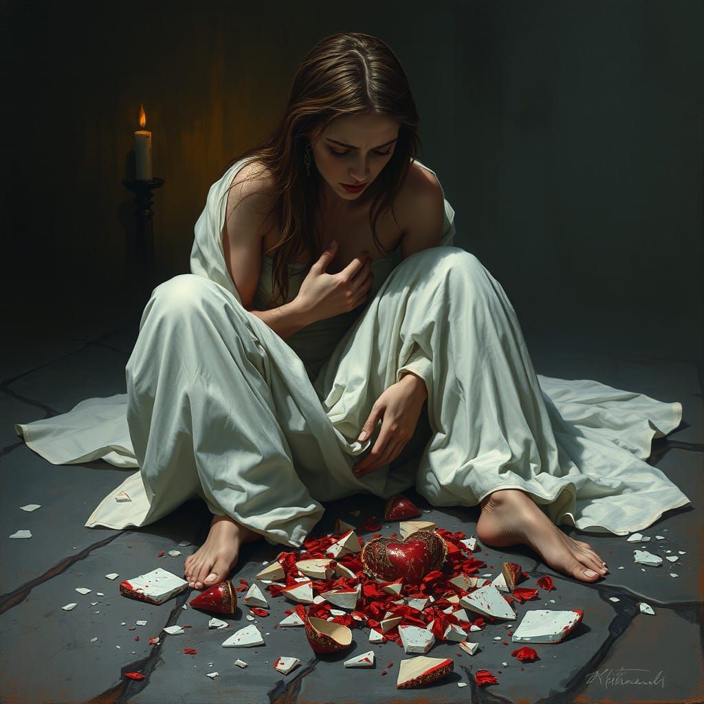 A Woman's Descent into Emotional Agony