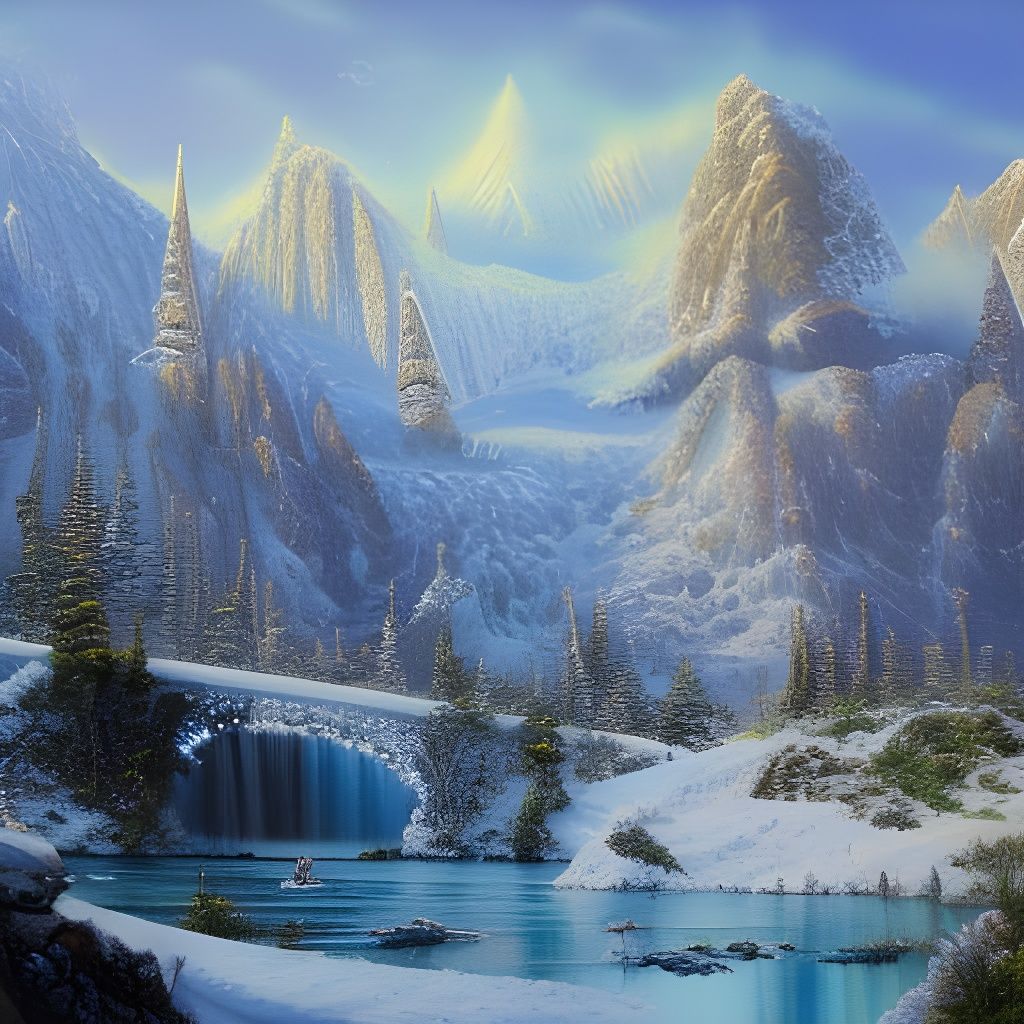 Ice Crystal Palace: A James Gurney-Style Oil Painting