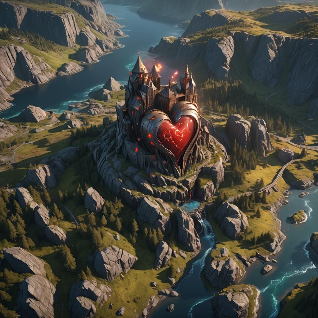 Glowing Heart of Newfoundland Artifact in Detailed Digital P...