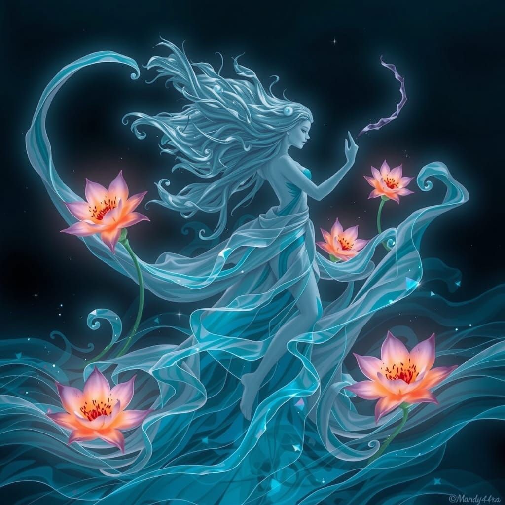 Futuristic Myth in Motion: Bioluminescent Tides