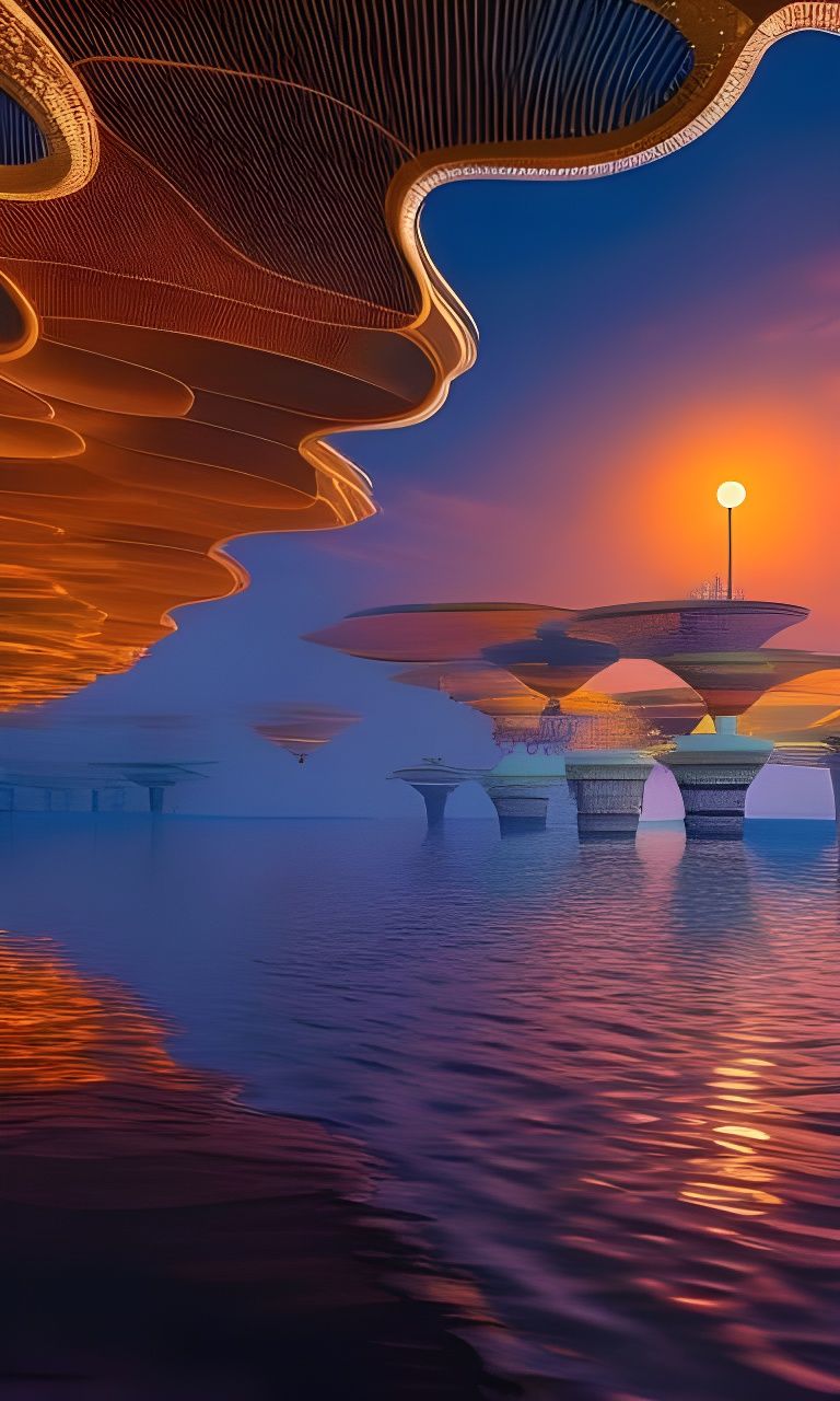 Thriving Submarine City in Steamnouveau Style