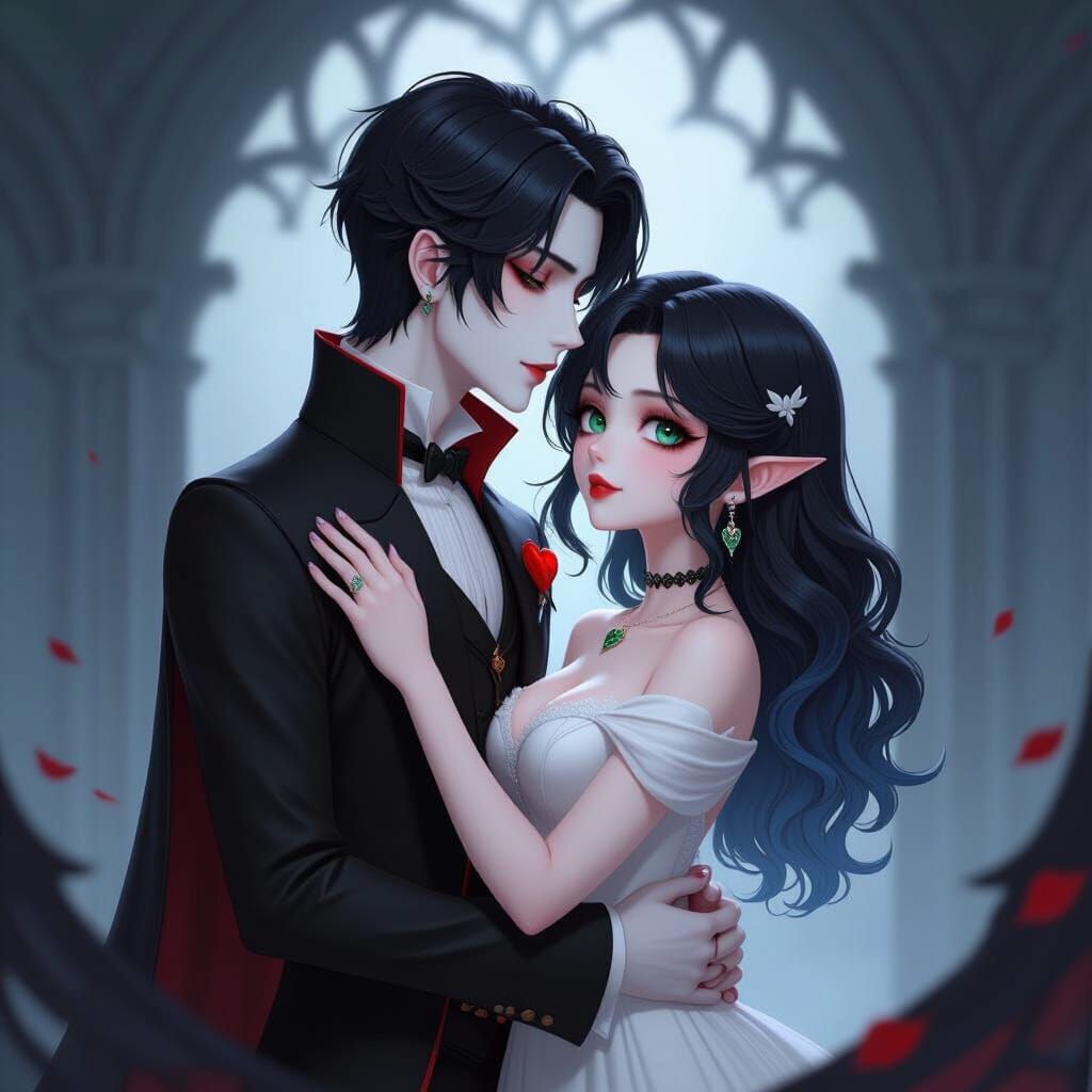 Anime Vampire Romance in 3D Art Style