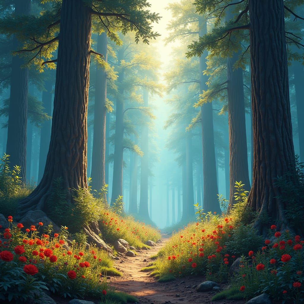 Enchanted Forest Ecosystem: Abiotic and Biotic Harmony