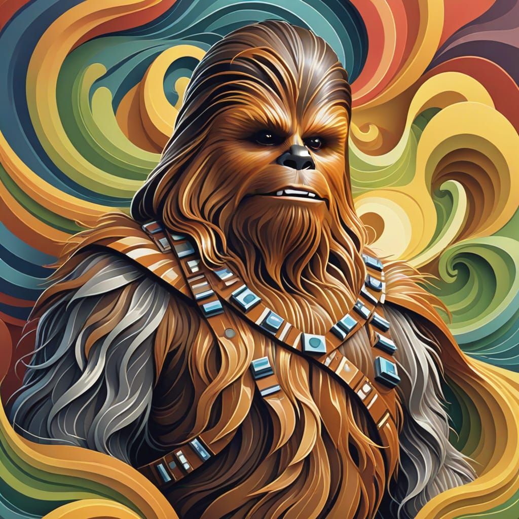 Chewbacca as Abstract Vector Fractal Art