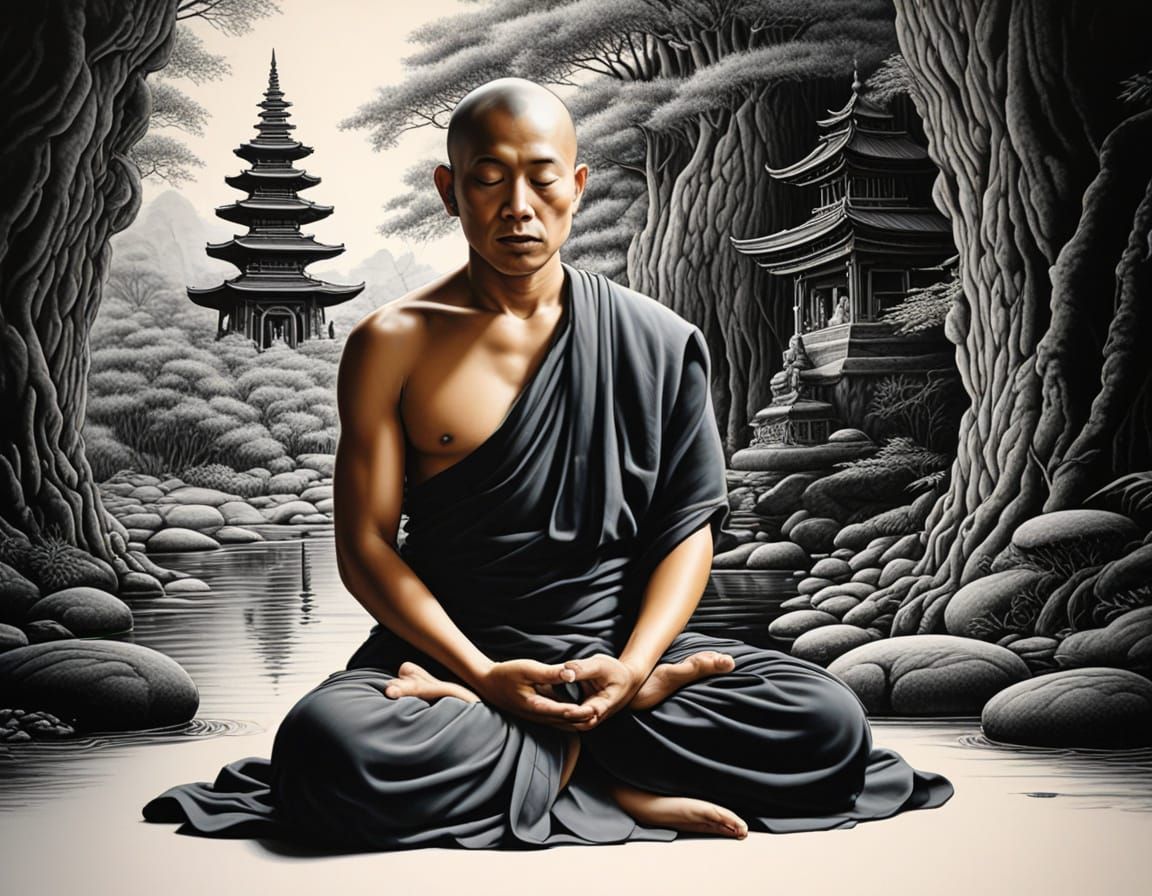 Venerable Monk in Contemplative Repose