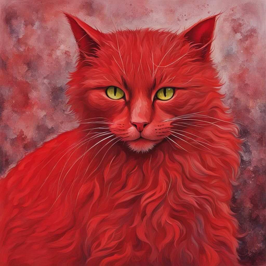 Simple AI Image of a Red Cat