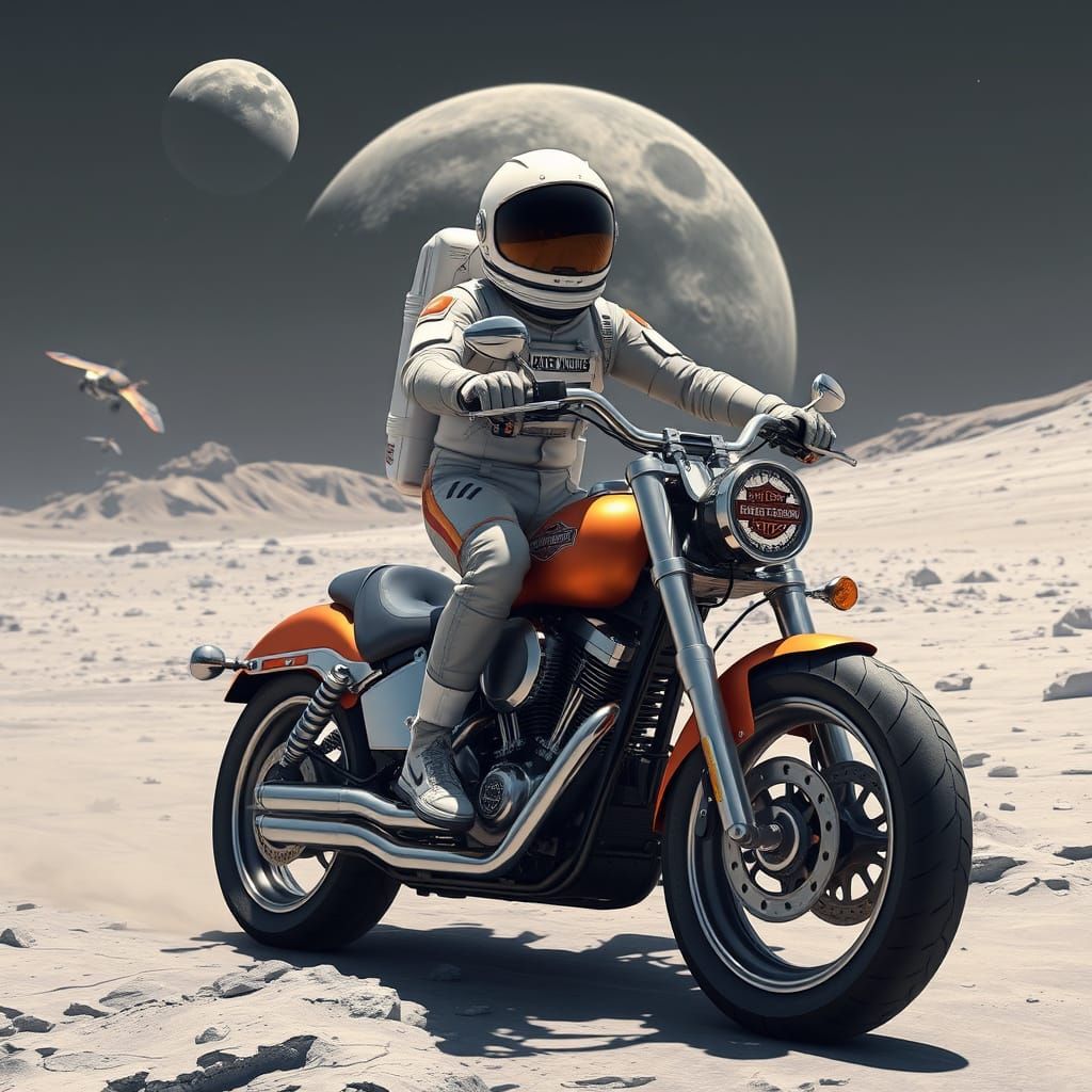 Cosmic Biker Unleashes Moonbound Fury
