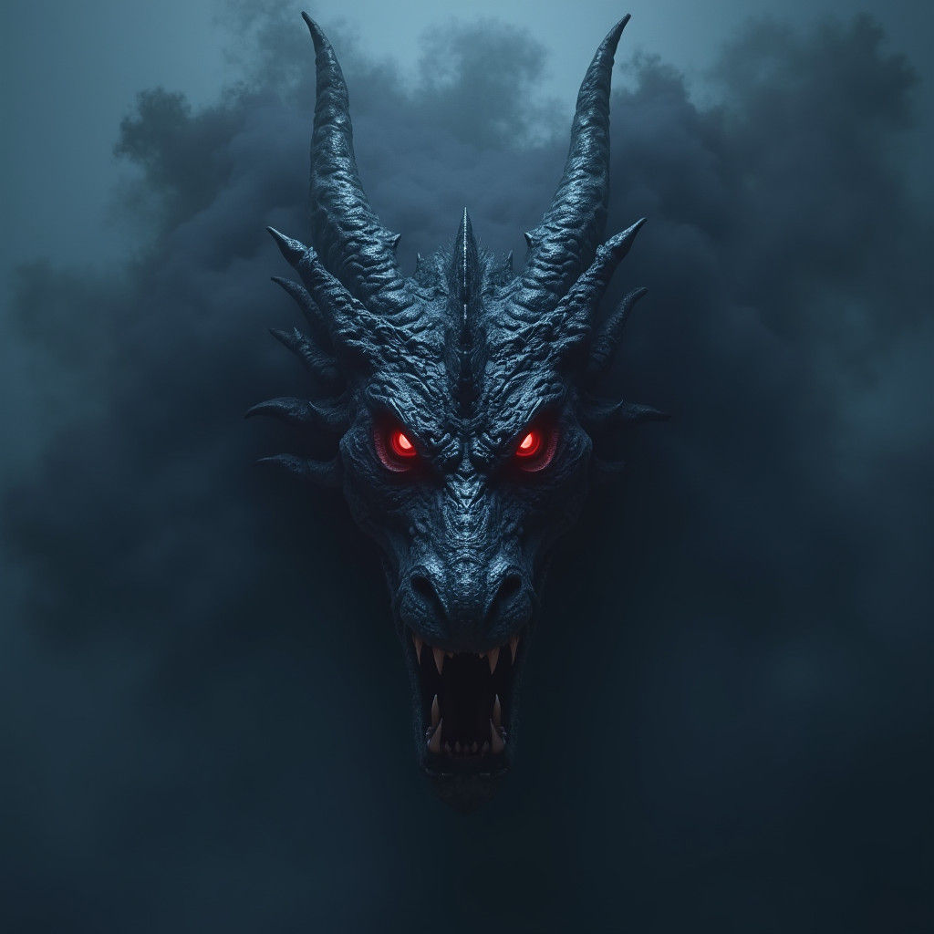 Majestic Dragon Unleashing Dark Magic Aura