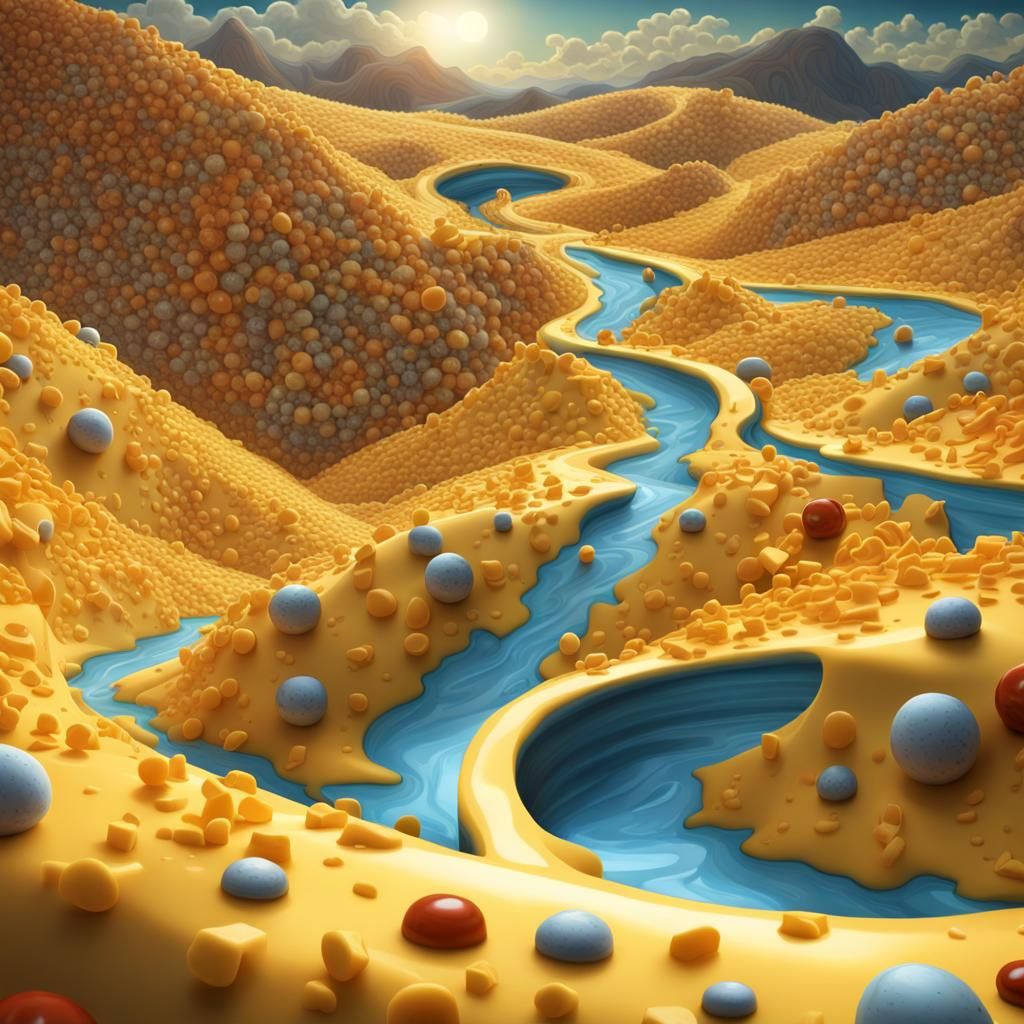 Cheese Planets Become Milk: Escher-esque Fantasy