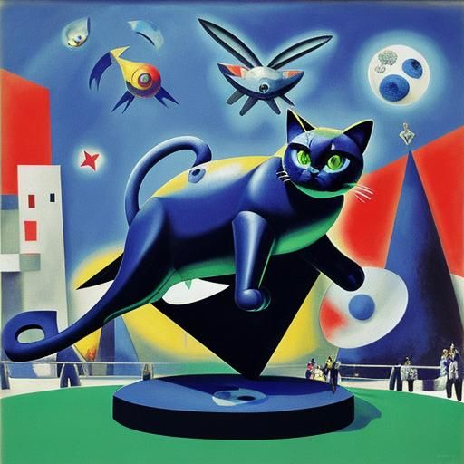 Futuristic Toy Cat in Constructivist Style