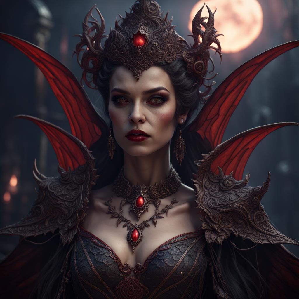 Vampire Goddess in Detailed Matte Painting