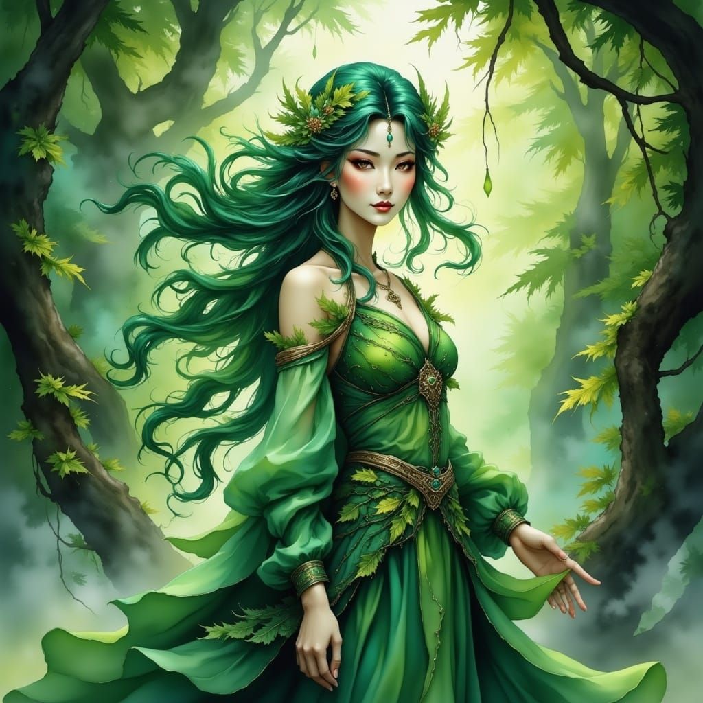 Enchanted Forest Mage in Ethereal Digital Art