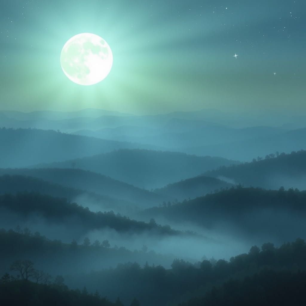 Mystical Moonrise in Dreamlike Whimsy