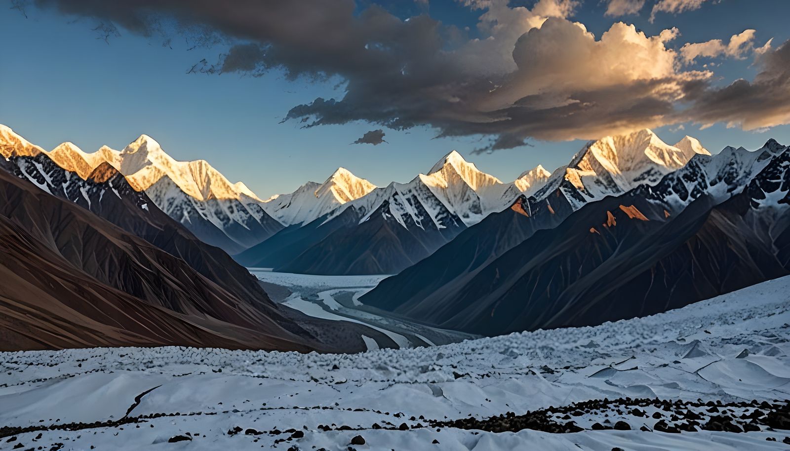 Snow-Capped Himalayas at Dawn