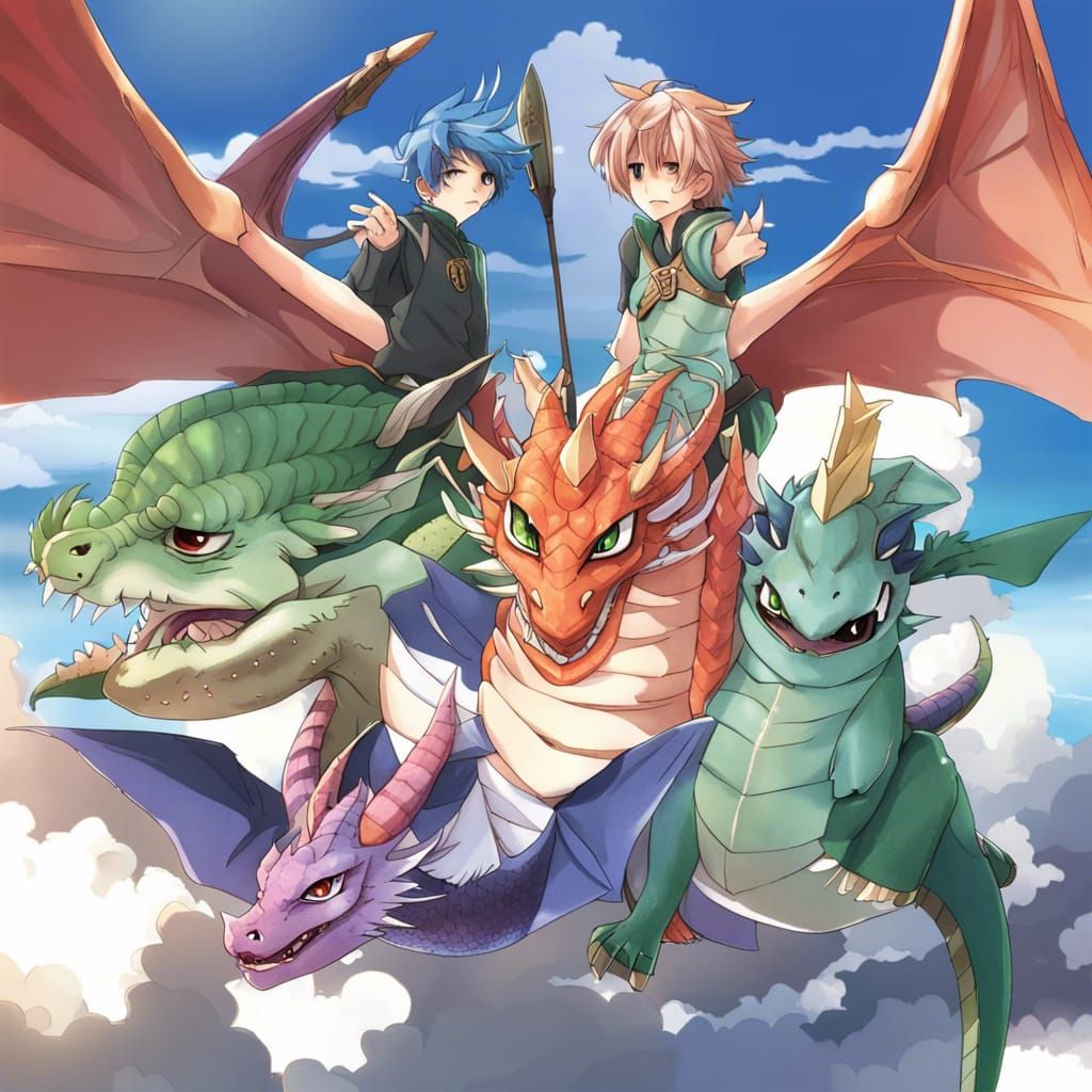 Anime-Style Dragons in Japanese Manga Art