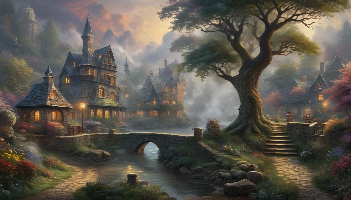 Ethereal Fantasy Scene with Hyperdetailed Mist