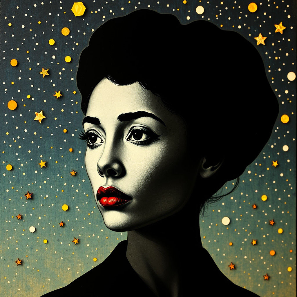 Starry Ceramic Sculpture in Hyperrealistic Splash Art